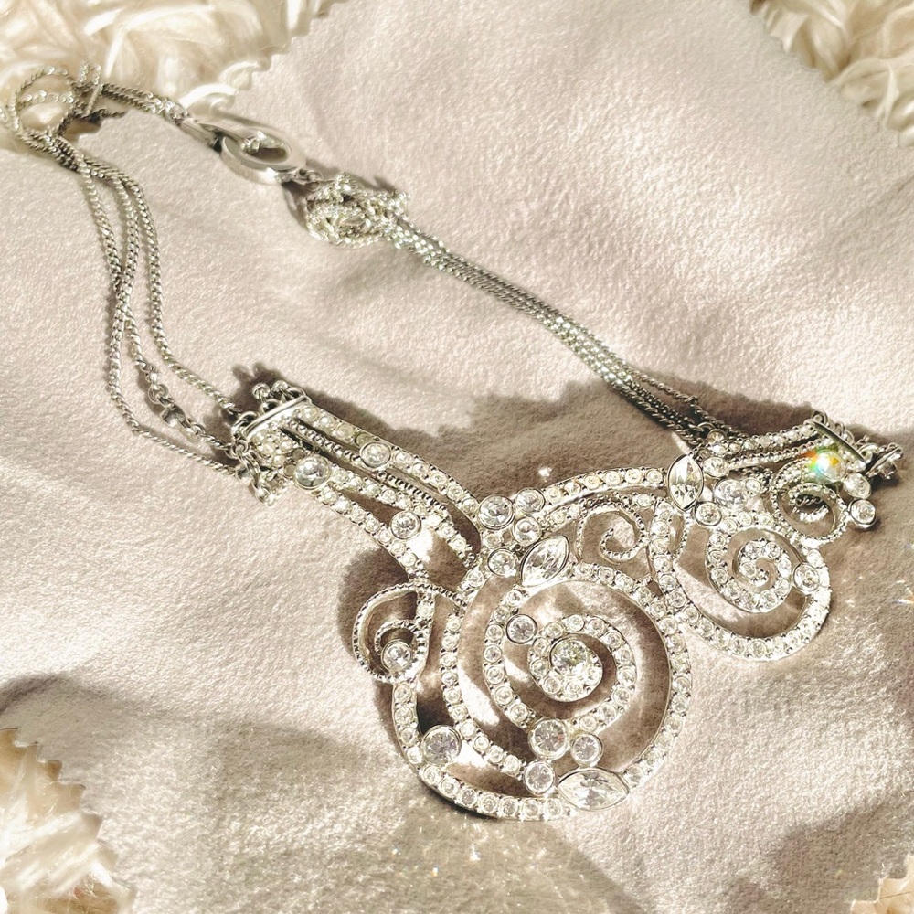 Givenchy Swarovski Crystal Swirl Choker Necklace